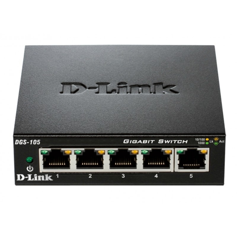(Reacondicionado) D-Link DGS 105 - Conmutador - 5 x 10 100 1000 - sobremesa DGS-105