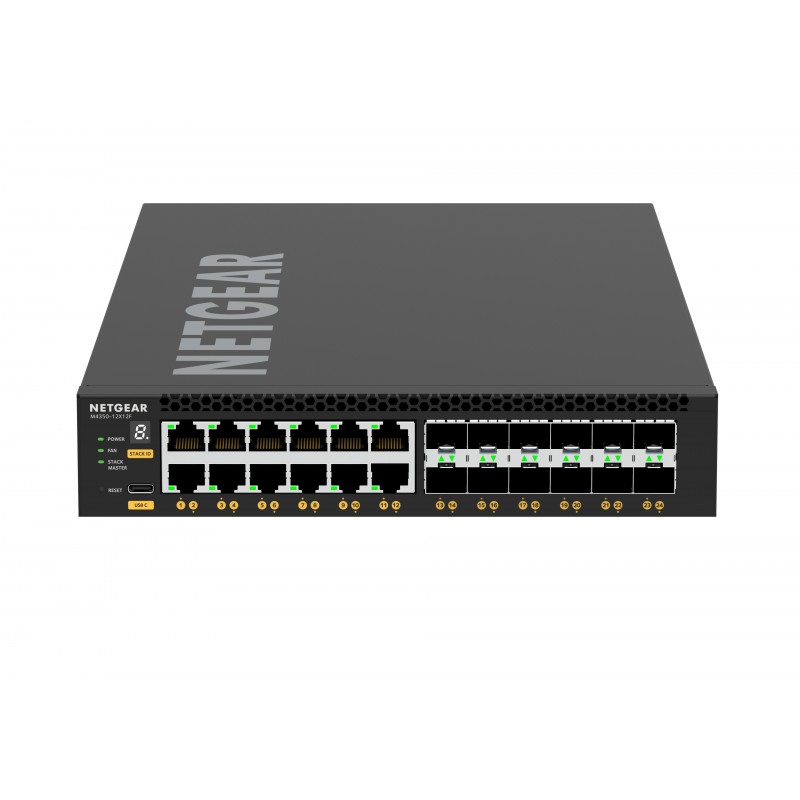 NETGEAR M4350-12X12F Gestionado L3 10G Ethernet (100 1000 10000) 1U Negro XSM4324-100NES