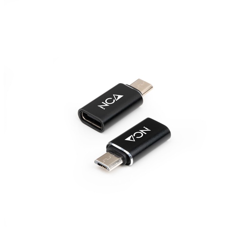 Nanocable Adaptador Micro USB a USB-C, Micro B M- USB-C H, Negro 10.02.0014