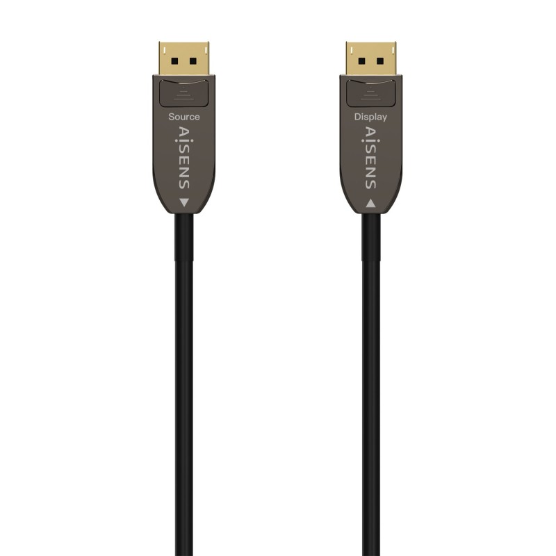 AISENS Cable DISPLAYPORT AOC V1.4 8K@60Hz 4K@120Hz 4 4 4 32.4Gbps, DP M-DP M, Negro, 10M A155-0606