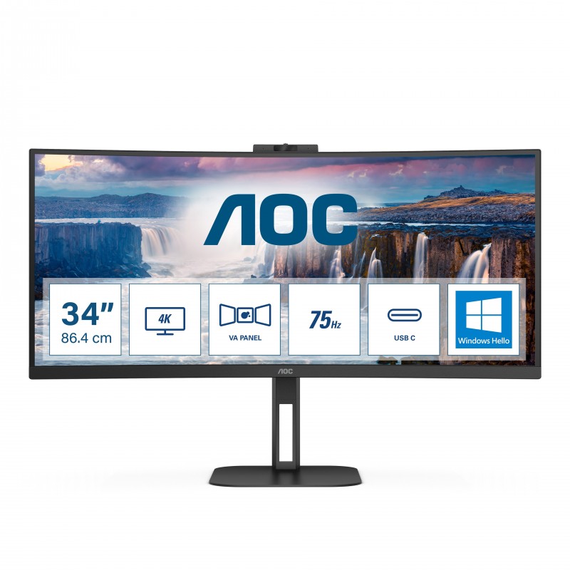 AOC V5 CU34V5CW - 34" Wide Quad HD - LED - Negro - 100Hz CU34V5CW BK