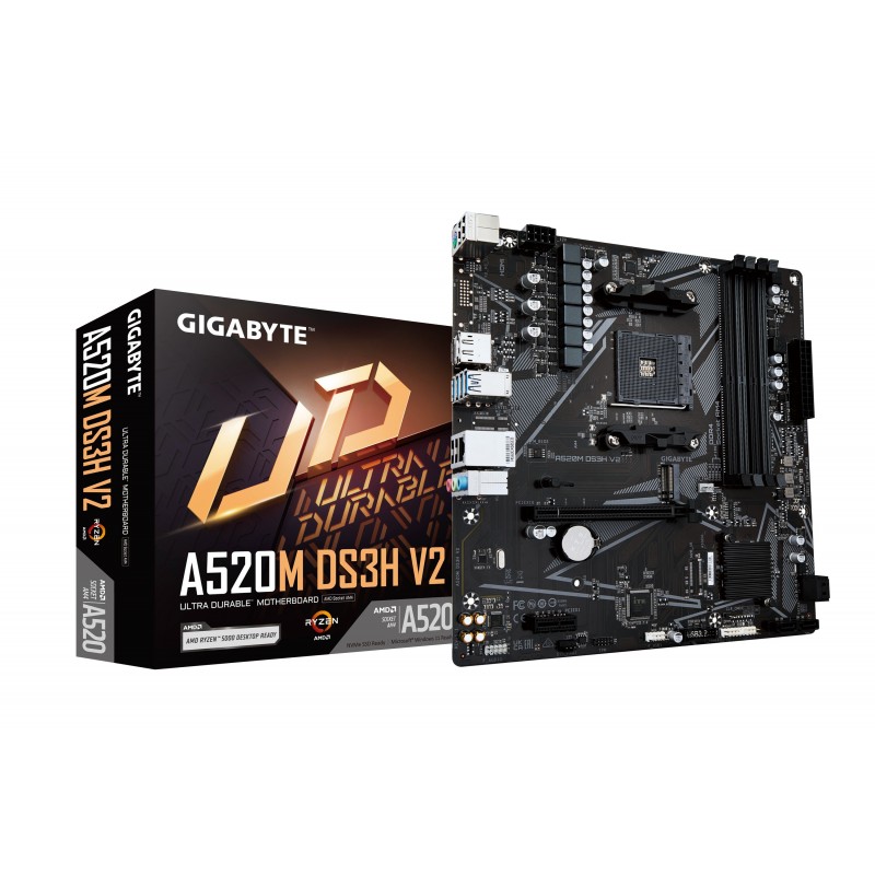 Gigabyte A520M DS3H V2 (rev. 1.0) - Socket AM4 - micro ATX -  A520M DS3H V2 G10