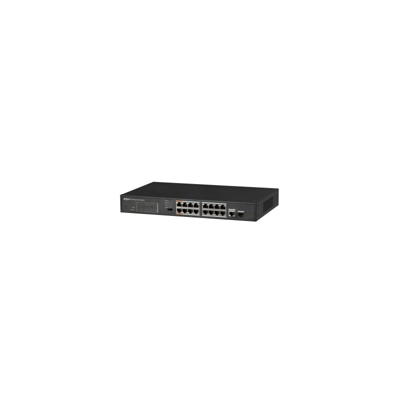 Dahua Technology PoE DH-PFS3117-16ET-135 switch Fast Ethernet (10 100) Energía sobre Ethernet (PoE) Negro