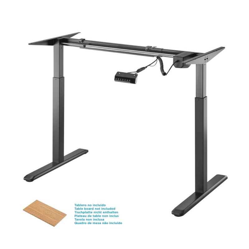 AISENS Bastidor De Escritorio Motorizado, Altura Ajustable Con Panel De Control, 80kg, Negro DF01B-079