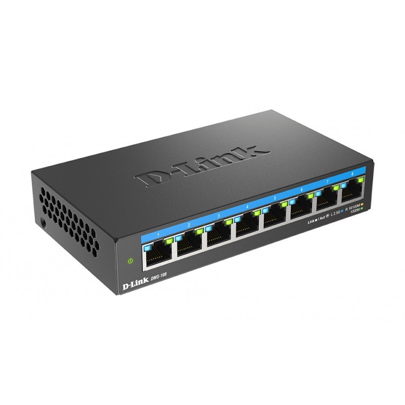 D-Link DMS-108 No administrado L2 2.5G Ethernet (100 1000 2500) Negro DMS-108 E