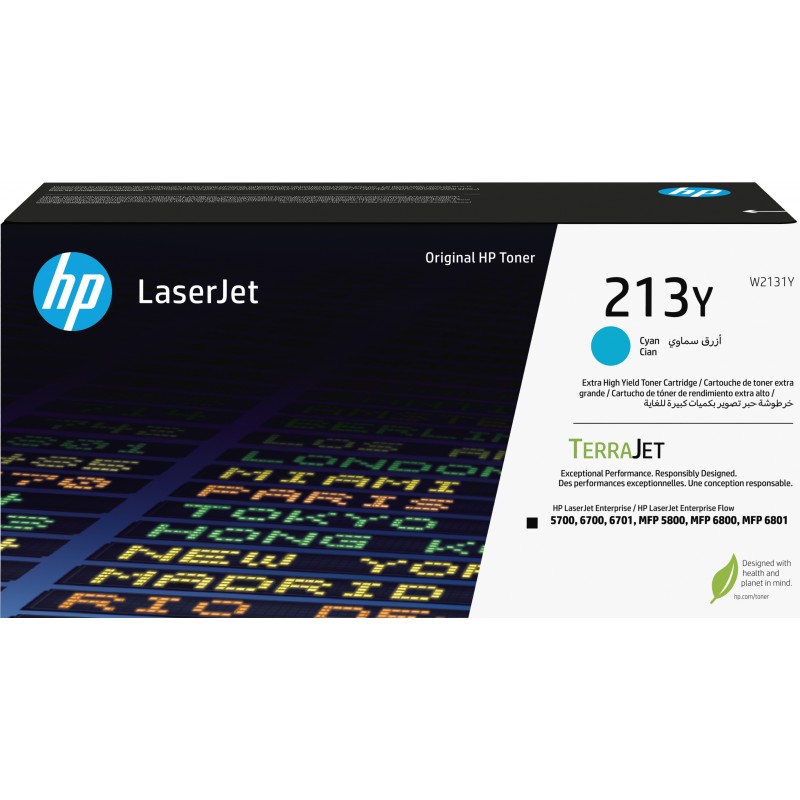HP Cartucho de tóner Original LaserJet 213Y de capacidad sup Original Cian W2131Y