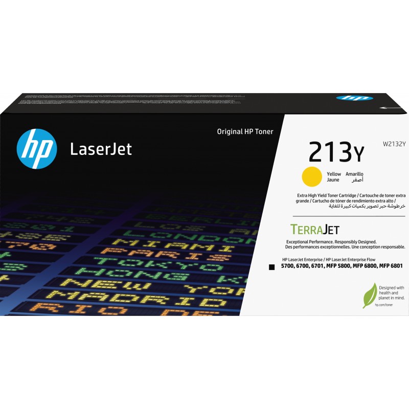 HP Cartucho de tóner Original LaserJet 213Y de capacidad sup Original Amarillo W2132Y