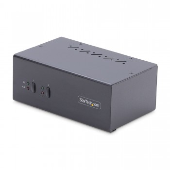 StarTech.com Switch KVM de 2 Puertos DisplayPort para 2 Monitores - Conmutador KVM 4K60Hz - Hub Ladr P2DD46A2-KVM-SWITCH