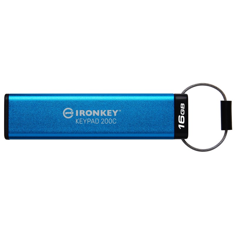 Kingston Technology IronKey Keypad 200 unidad flash USB 16 GB USB Tipo C 3.2 Gen 1 (3.1 Gen 1) Azul IKKP200C 16GB