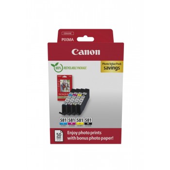Canon 2106C006 Original Negro, Cian, Magenta, Amarillo Para PIXMA TS6150, PIXMA TS6151, PIXMA TS8150