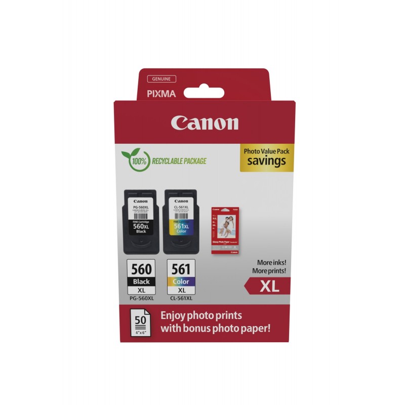 Canon 3712C008 Original Negro, Cian, Magenta, Amarillo Para PIXMA TS5350, PIXMA TS5351, PIXMA TS5352