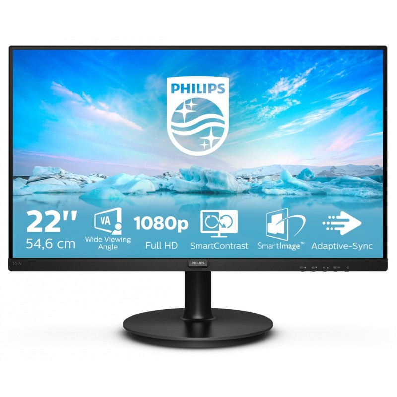 (Reacondicionado) Philips V Line 221V8 00 - 21.5" Full HD - LED - Negro - Hz