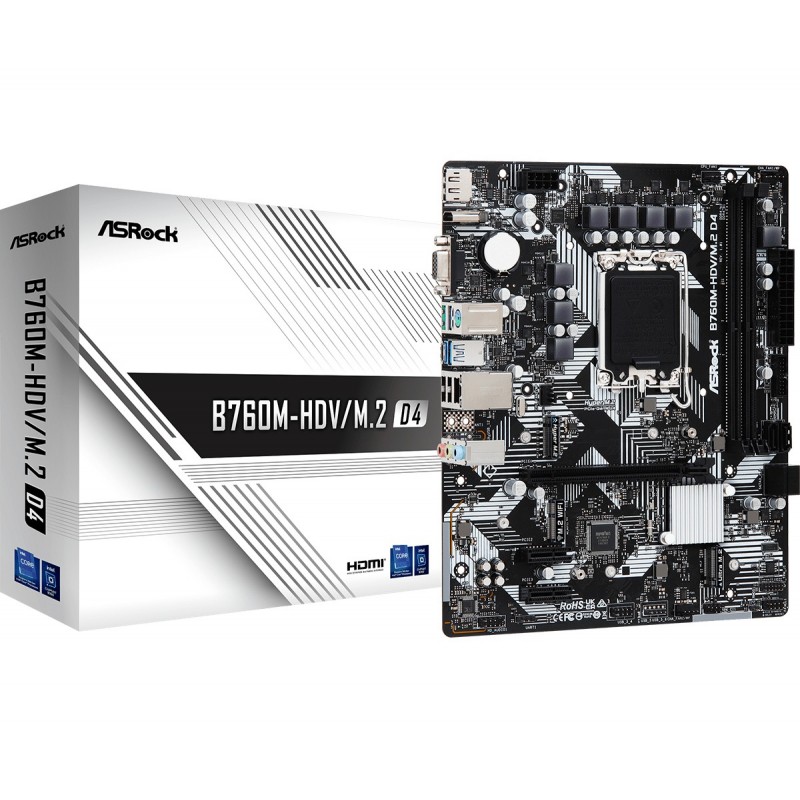 Asrock B760M-HDV M.2 D4 - LGA 1700 - micro ATX - Intel B760 90-MXBL40-A0UAYZ