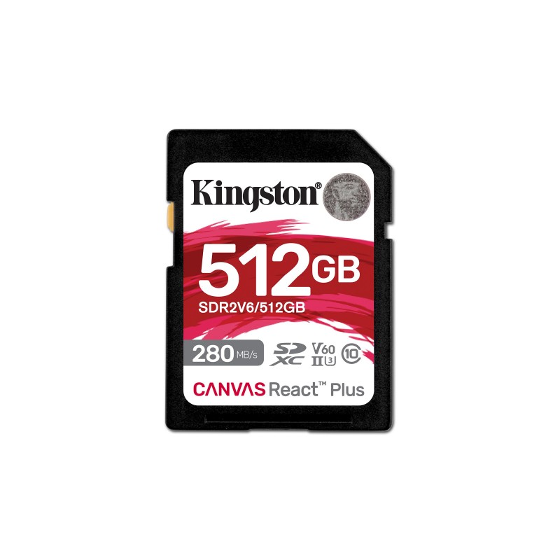 Kingston Technology Canvas React Plus 512 GB SDXC UHS-II Clase 10 SDR2V6 512GB