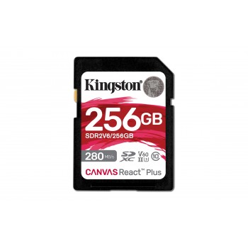 Kingston Technology Canvas React Plus 256 GB SDXC UHS-II Clase 10 SDR2V6 256GB