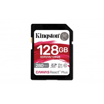 Kingston Technology Canvas React Plus 128 GB SDXC UHS-II Clase 10 SDR2V6 128GB