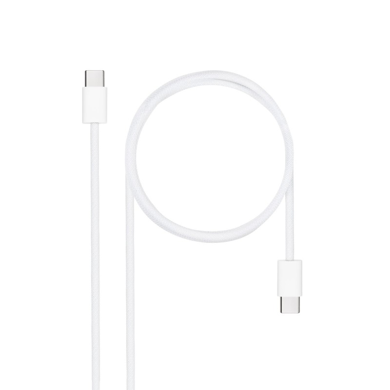 Nanocable Cable USB-C 2.0 60W 3A, USB-C M-USB-C M, Blanco, 2 m 10.01.6002-CO