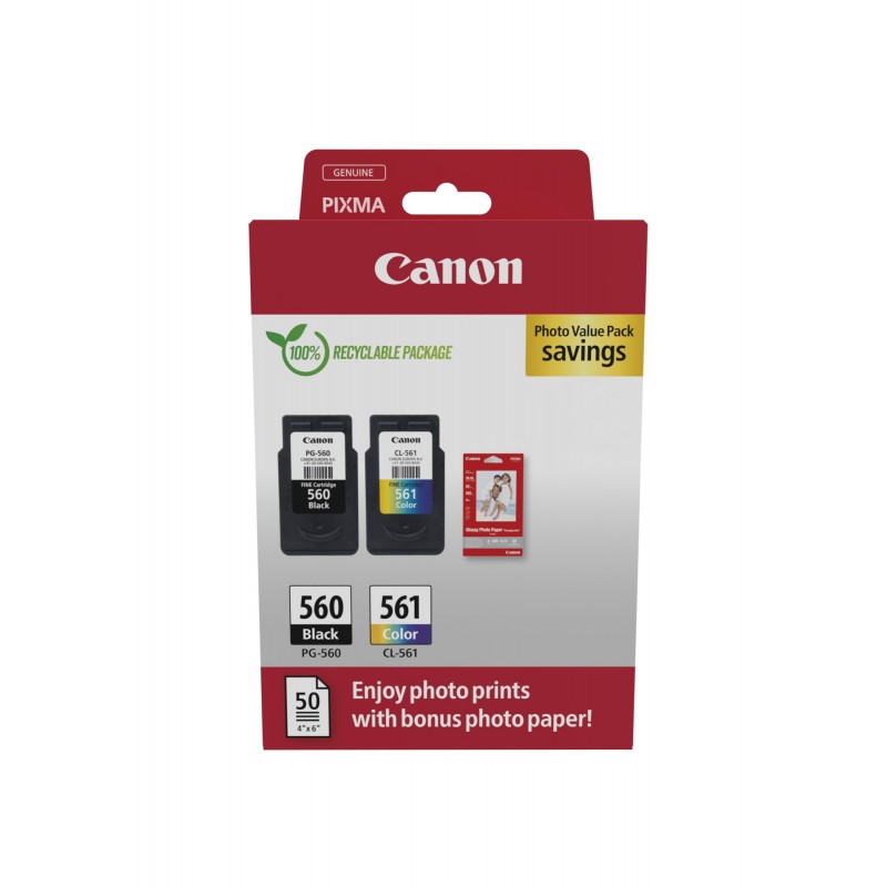 Canon 3713C008 Original Negro, Cian, Magenta, Amarillo Para PIXMA TS5350, PIXMA TS5351, PIXMA TS5352