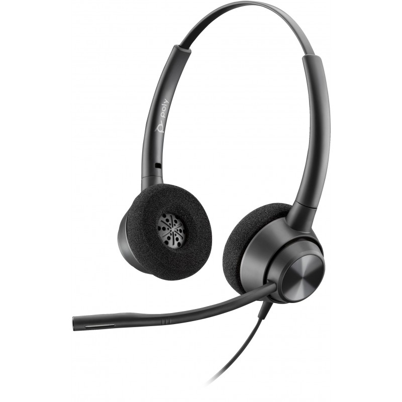 POLY Auriculares binaurales EncorePro 320 con desconexión rá Negro 77T26AA