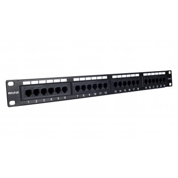 Phasak Patch panel 19" 24P Cat.6 UTP RJ45 DUAL 1U - PU 2420