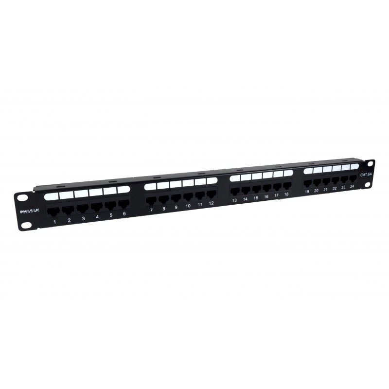 Phasak Patch panel 19" 24P Cat.6A UTP RJ45 DUAL 1U - PU 2421