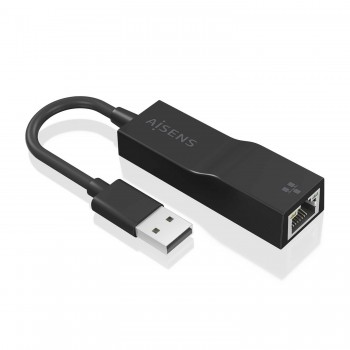 AISENS Conversor USB 3.0 a Ethernet Gigabit 10 100 1000 Mbps, Negro, 15 cm A106-0766