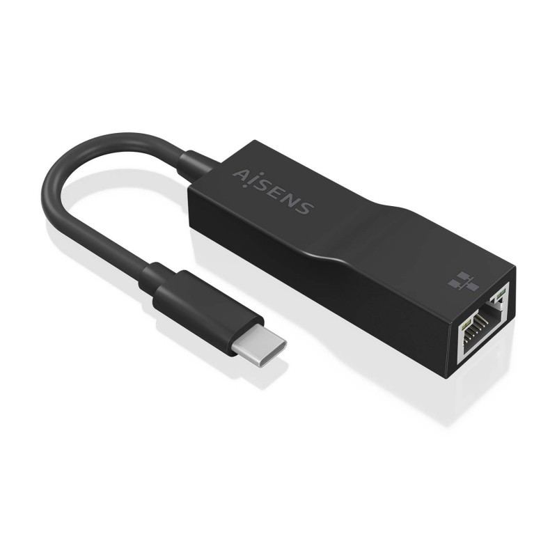 AISENS Conversor USB3.1 Gen1 USB-C a Ethernet Gigabit 10 100 1000 Mbps, Negro, 11 cm A109-0765