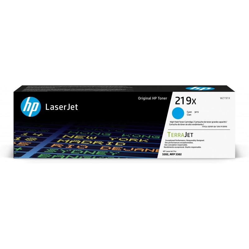 HP Cartucho de Tóner Original LaserJet 219X de alta capacidad cian W2191X