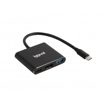 iggual Hub tipo C 3 en 1 HDMI USB3.0 PD100W IGG318461