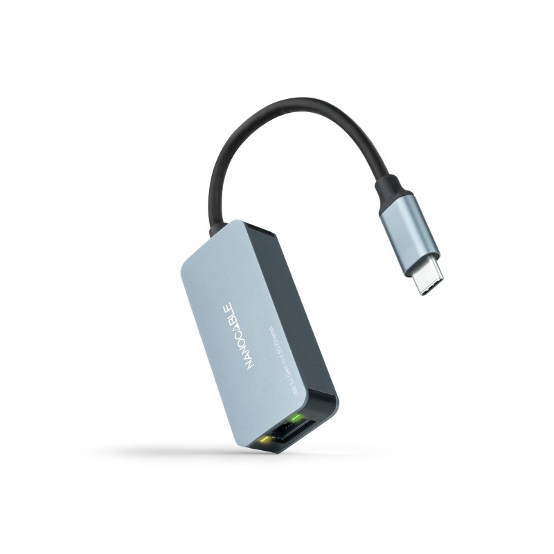 Conversor USB-C 3.2 GEN1 a Ethernet 2.5G, Aluminio, Gris, 15 cm 10.03.0410
