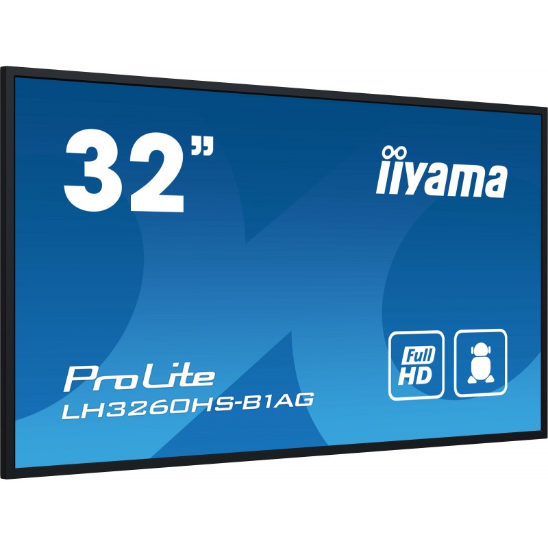 iiyama PROLITE Pizarra de caballete digital 80 cm (31.5") LED Wifi 500 cd   m² Full HD Negro Procesa LH3260HS-B1AG