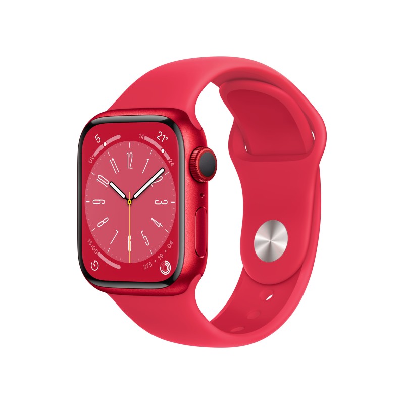 (Reacondicionado) Apple Watch Series 8 41MM Aluminio Rojo con correa color Rojo - 4G MNJ23TY A