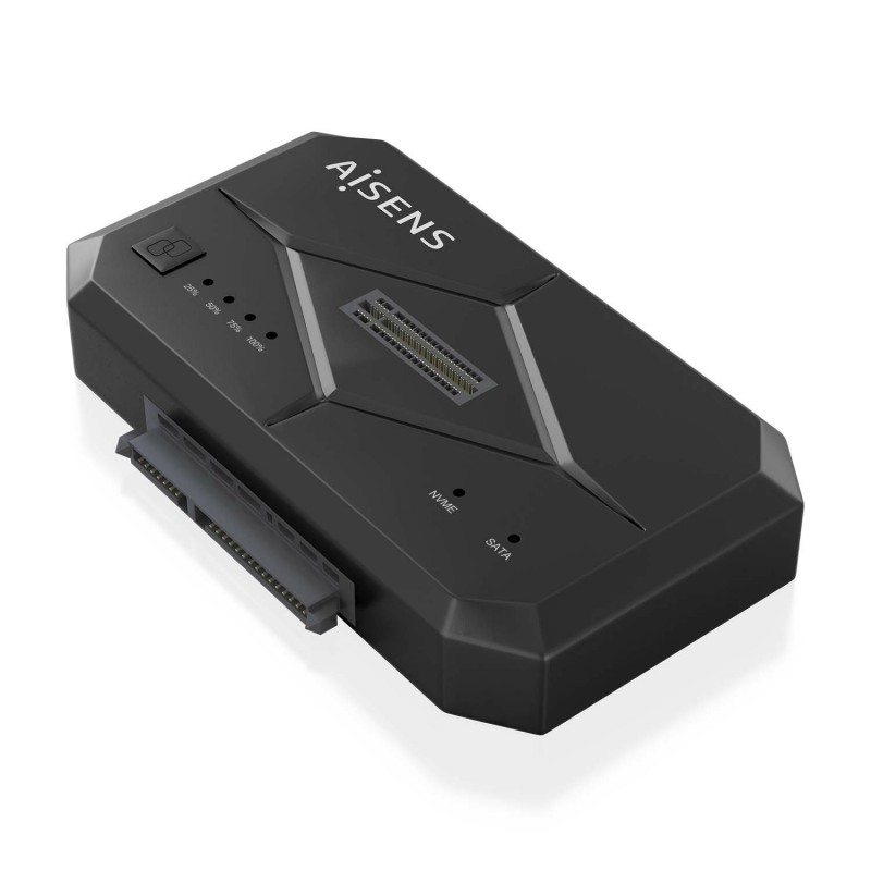 AISENS Estación de Docking SATA 2.5 3.5, M.2 NVMe a USB 3.0 3.1 Gen1, Clone, Negro ASDS-M2SATA04B