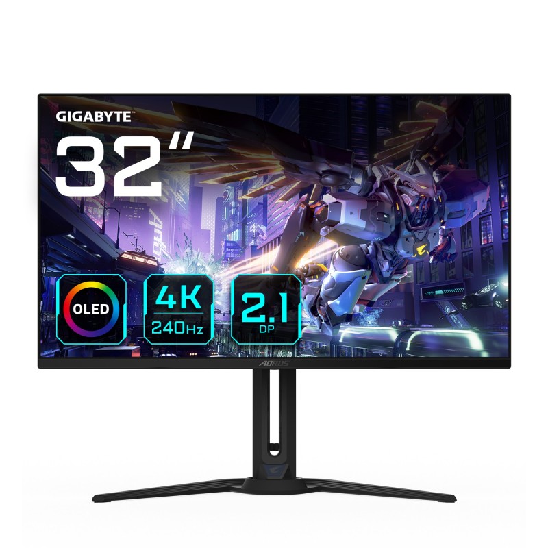 GIGABYTE OLED AORUS FO32U2P - 3840  - 31.5" 4K Ultra HD - OLED - Negro - 240Hz AORUS FO32U2P EK1
