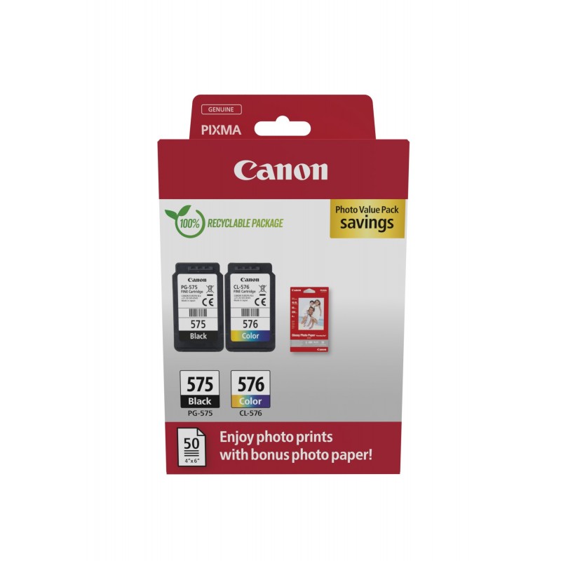 Canon 5438C004 Original Negro, Cian, Magenta, Amarillo Para PIXMA TS3550i, PIXMA TS3551i, PIXMA TR47