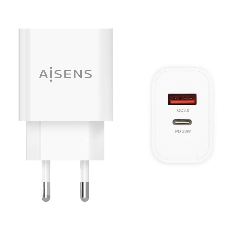 Cargador de pared Aisens 20W - 1xUSB Tipo-C - 1xUSB A110-0681