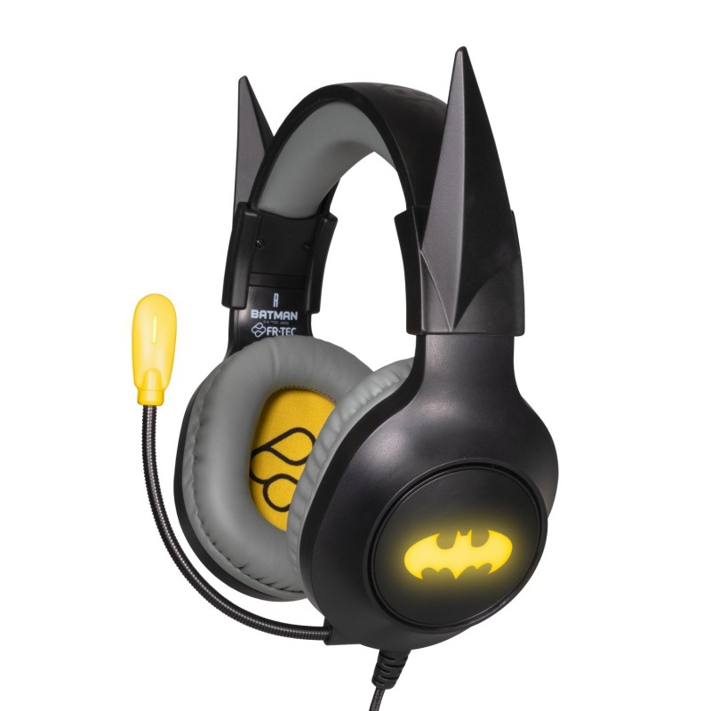 FR-TEC Gaming Headset Batman with Detachable Ears Negro, Amarillo BATHEAD