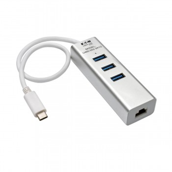 Tripp Lite Hub Adaptador Portátil USB 3.1 Gen 1, USB-C, de 3 Puertos USB-A y Puerto Gigabit Ethernet U460-003-3A1G