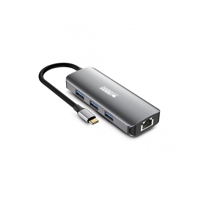 Urban Factory MHC55UF base para portátil y replicador de puertos Alámbrico USB 3.2 Gen 1 (3.1 Gen 1)