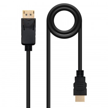 Nanocable Cable Conversor DISPLAYPORT a HDMI, DP M - HDMI M, Negro, 10 m 10.15.4310