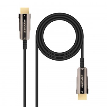 Nanocable Cable HDMI V2.0 AOC 4K@60Hz 18Gbps A M-A M, Negro, 20 m 10.15.2020