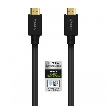AISENS Cable HDMI V2.1 Ultra Alta Velocidad   Hec 8K@60Hz 48Gbps, A M-A M, Negro, 5.0M A150-0680