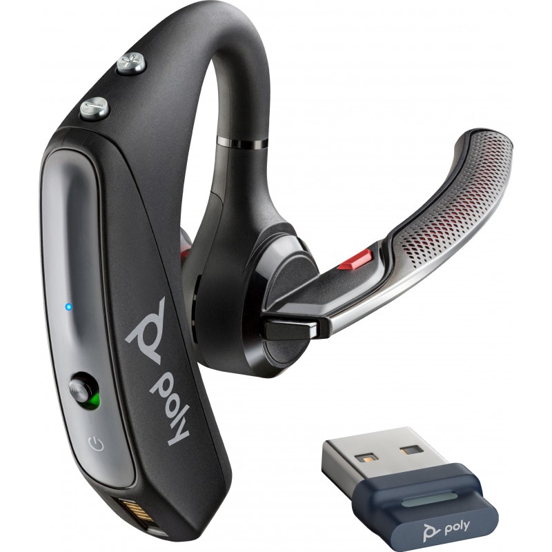 POLY Auriculares Voyager 5200 USB-A Bluetooth   llave BT700 Negro 7K2F3AA