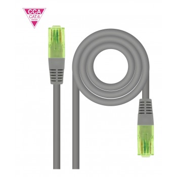 Nanocable Cable de Red Latiguillo RJ45 CAT.6 UTP AWG26 CCA, Gris, 5 m 10.20.1405