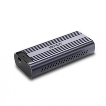 Lindy 43394 caja para disco duro externo Caja externa para unidad de estado sólido (SSD) Gris M.2