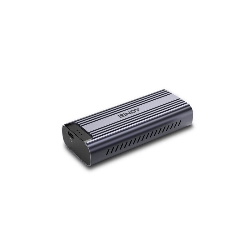Lindy 43394 caja para disco duro externo Caja externa para unidad de estado sólido (SSD) Gris M.2