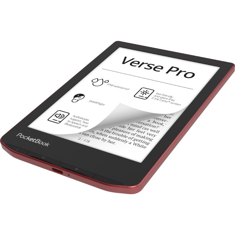 PocketBook Verse Pro lectore de e-book Pantalla táctil 16 GB Wifi Negro, Rojo PB634-3-WW