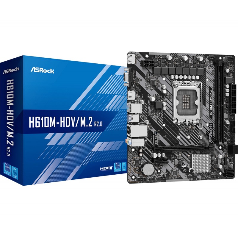Asrock H610M-HDV M.2 R2.0 - LGA 1700 - micro ATX - Intel H610 90-MXBJH0-A0UAYZ