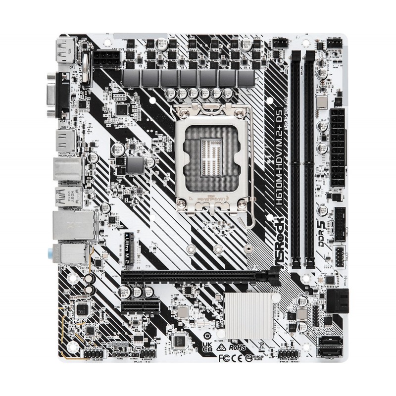 Asrock H610M-HDV M.2+ D5 - LGA 1700 - micro ATX - Intel H610 90-MXBM50-A0UAYZ