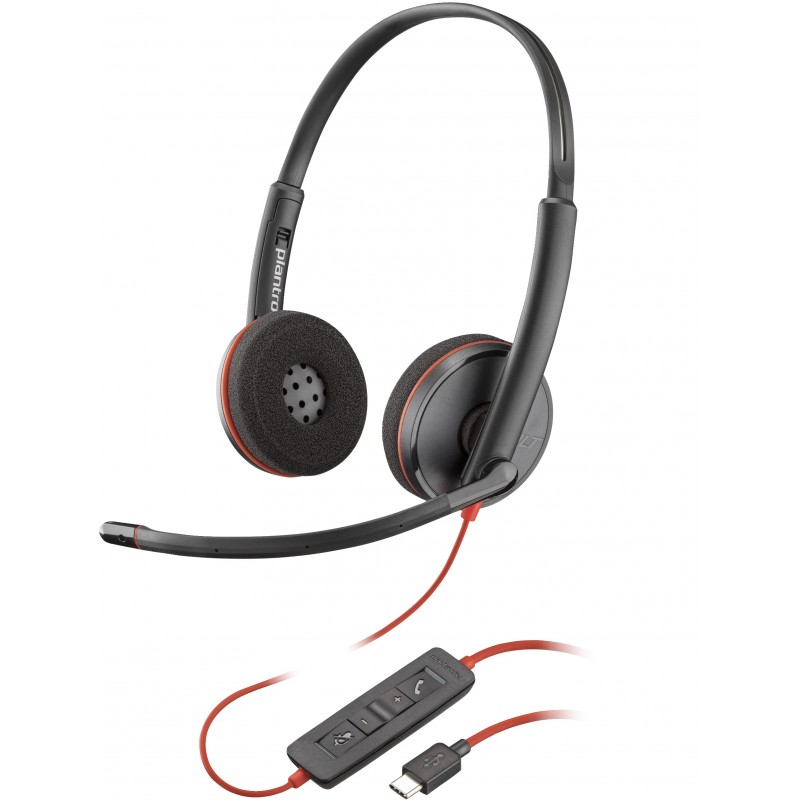 POLY Auriculares Blackwire C3220 USB-C   estuche de transporte (paquete) 80S07A6